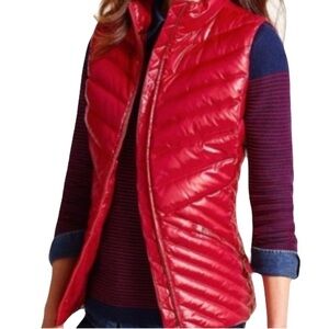 Talbots Candy Apple Red "The Puffer" Quilted Down Vest